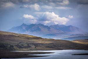 Blick über Loch Leathan zu den Cuillin Hills, Trotternish, Skye