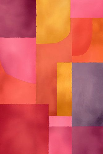 Kleurvlakken in Roze en Oranje tinten no.7