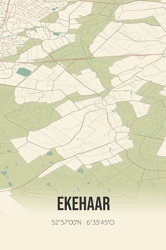 Vintage landkaart van Ekehaar (Drenthe)