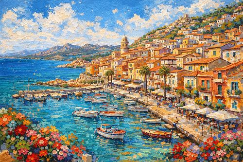 Sardinië in Italië, een impressionistisch schilderij.