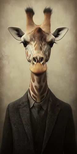 Giraffe in kleding