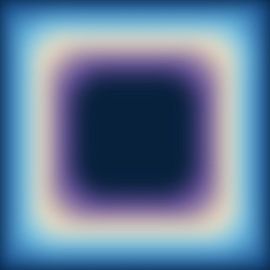 Retro 70s neon art. Abstract gradient in violet, cream, soft blue by Dina Dankers