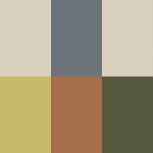 Art géométrique abstrait dans des couleurs chaudes sur Dina Dankers