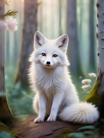 White fox in the forest, part 2