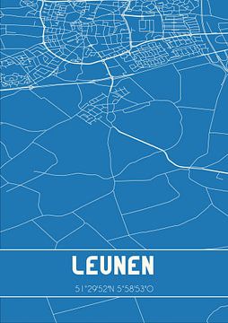 Blaupause | Karte | Leunen (Limburg) von Rezona