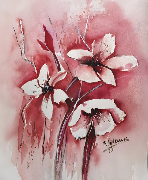 Bloemenfantasie van Rita Tielemans Kunst