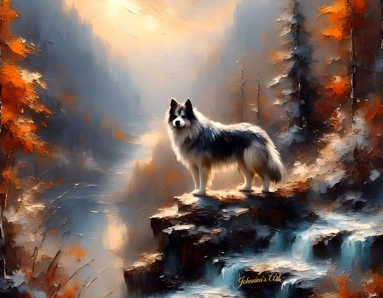 "Loyal Laplander" - Spirited Swedish Lapphund Art by Johanna's Art by Johannas Art Creations