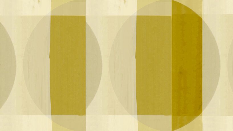 plank Uittreksel blad Mid Eeuw Bauhaus Vormen Goud Oker van FRESH Fine Art op canvas, behang en  meer