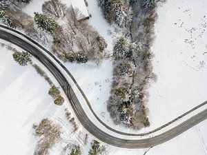 Winterlandschap met weg van Mustafa Kurnaz