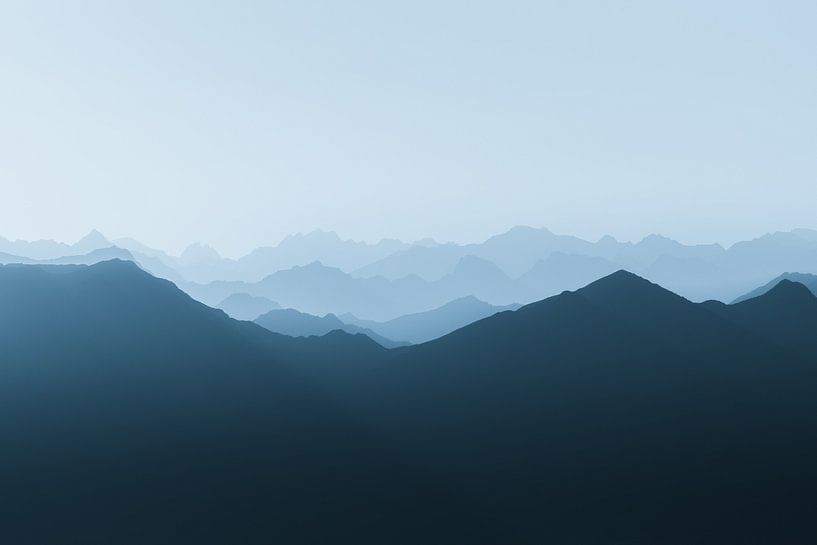 Zonsondergang vanaf bergtop in Dolomieten van Dylan Shu