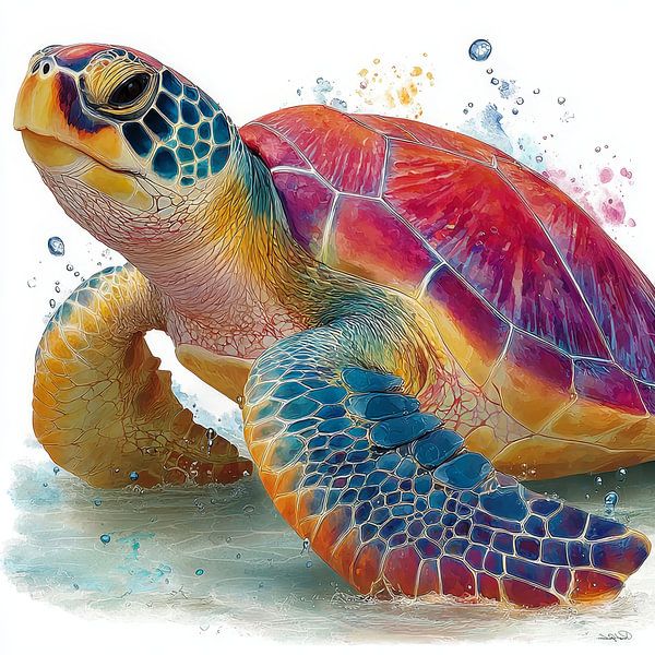 Meeresschildkröte von Gelissen Artworks