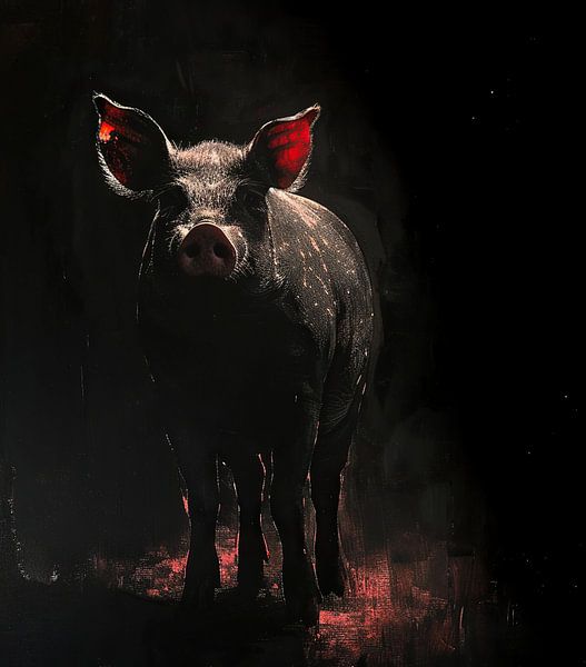 Schwein rot malen von Kunst Laune