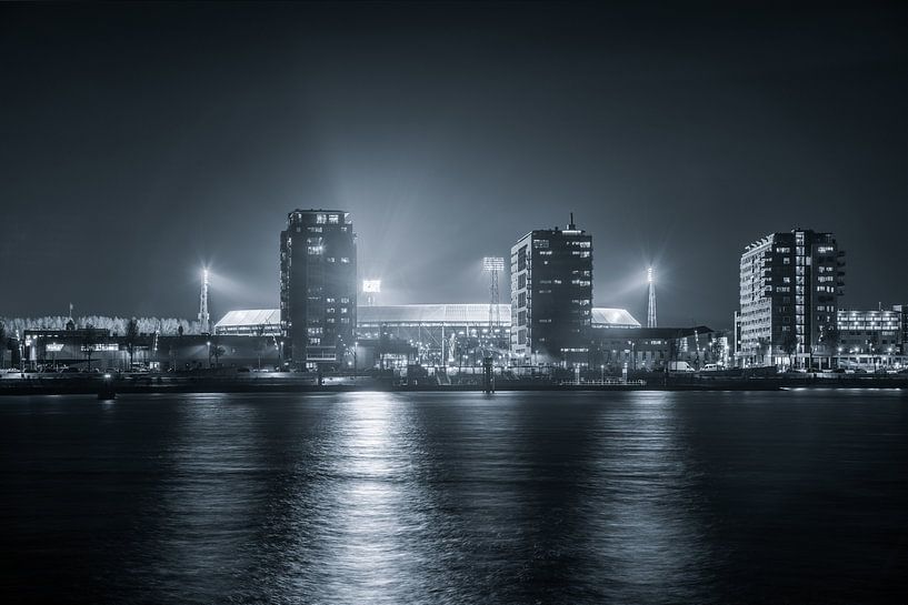 Feijenoord Stadion 'de Kuip' Schwarz und Weiß von Niels Dam