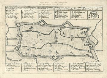 Plattegrond van Utrecht, veroverd door de Fransen in 1672, Gaspar Bouttats, 1672