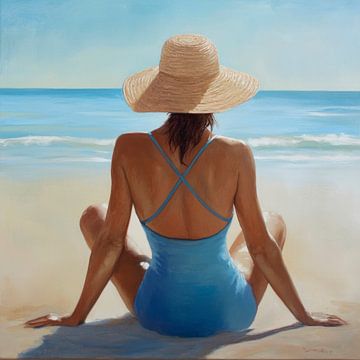 Pause estivale à la plage sur Poster Art Shop