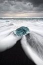 Bloc de glace sur la plage noire par Ralf Lehmann Aperçu