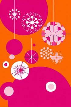 Retro Snowflakes Composition