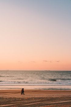 Coucher de soleil sur la plage de Wenduine (De Haan) côte belge