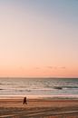 Sunset on the beach in Wenduine (De Haan) Belgian coast by Elke Wendrickx thumbnail