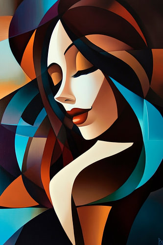 Femme moderne aux couleurs géométriques