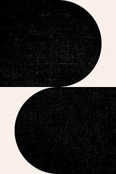Zwart en wit minimalistisch geometrisch affiche met cirkels 2_4 van Dina Dankers