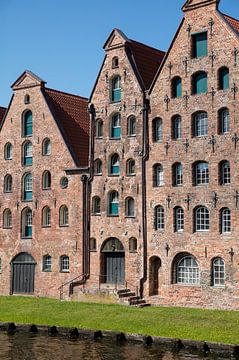 Oude pakhuizen in centrum van Lübeck, Duitsland