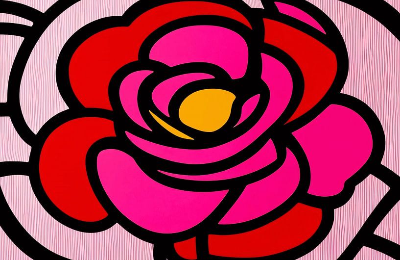 Colourful rose illustration in Pop Art by Imperial Art House