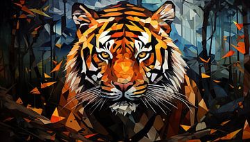 Abstracte tijger panorama van TheXclusive Art