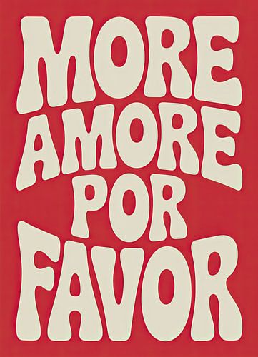 More Amore Por Favor Retro Typografie Rood