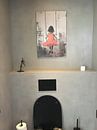 Customer photo: Girl on the Swing | Banksy Style | Graffiti by Eye catching paintings