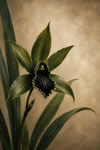 Black Orchid — Indonesische botanische kunst