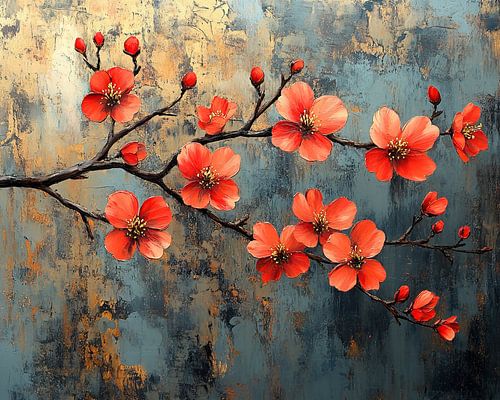 Peinture moderne de fleurs | Blaze Petals