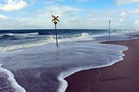 Sturmflut am Strand bei Westerland auf Sylt