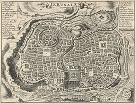 Old map of Jerusalem from about 1682