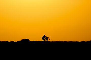 Fishermen at sunset by Veri Gutte