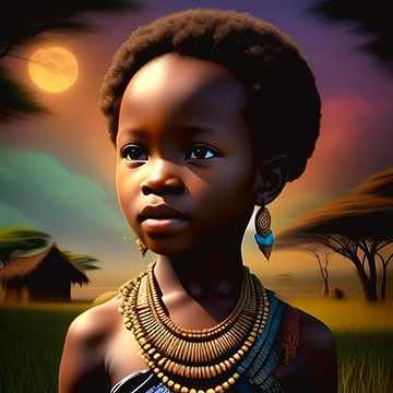 Magisch portret Afrikaans Kind 3: Maankind van All Africa