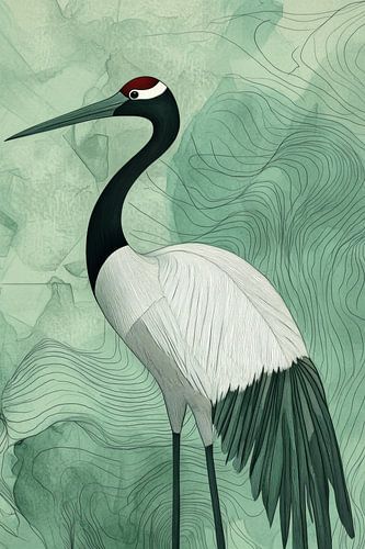 Elegance of the Red Crown Crane