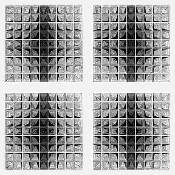Wit-zwarte collage geïnspireerd door Piet Mondriaan van Mad Dog Art