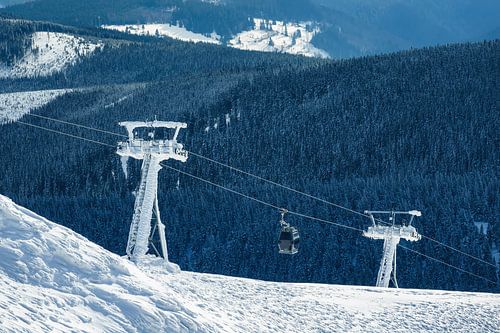Blick von der Schneekoppe im Riesengebirge in Tschechien