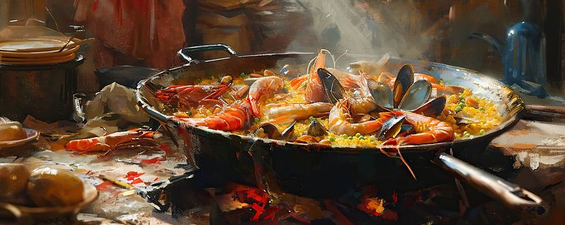 Paella | Küche Kunstwerk von ARTEO Gemälde