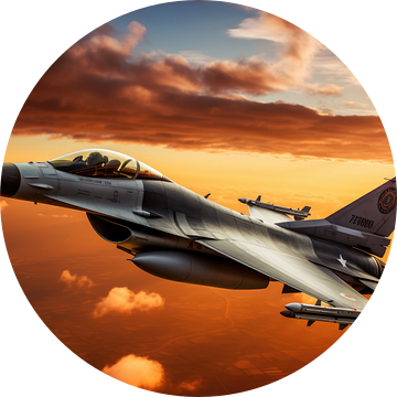 F16 Vliegtuig van Digitale Schilderijen