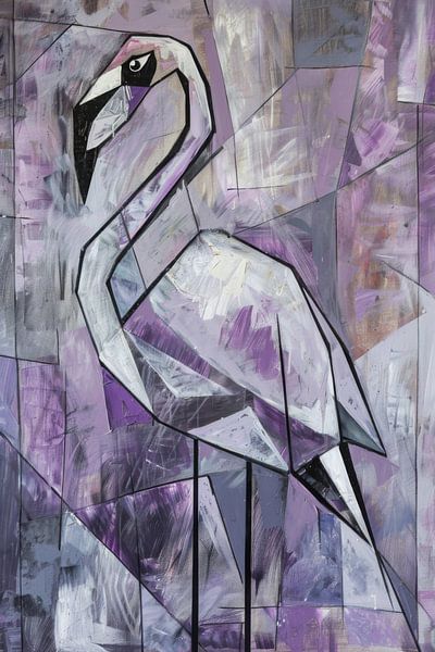 Abstrakter Flamingo von Poster Art Shop