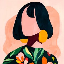 Modern portrait art in colours by Poster Art Shop