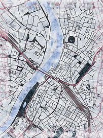 Kaart van Venlo centrum in de stijl 'White Winter' van Maporia