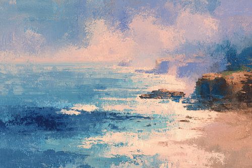 Abstract strand met kliffen