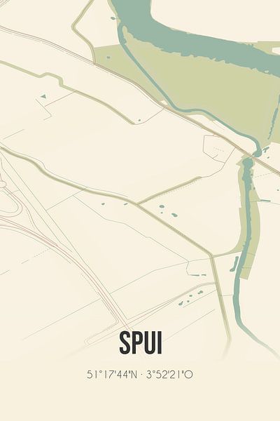 Vintage map of Spui (Zeeland) by Prints of Place