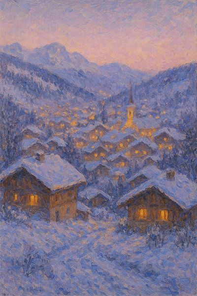 Winter Sunset in Megève by Travel Shop