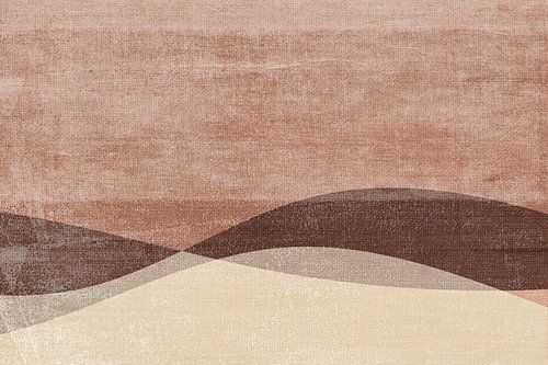 Japandi zand, terracotta, bruin abstract landschap