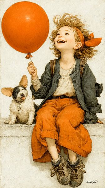 Mädchen mit Luftballon von Gelissen Artworks