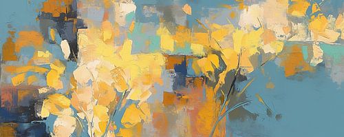Fleurs abstraites sur Peinture Abstraite